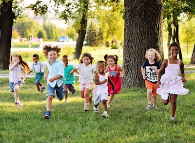 black and white children