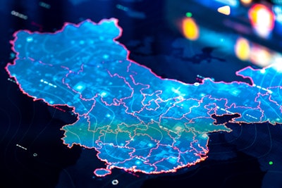 China as a land mass graphic