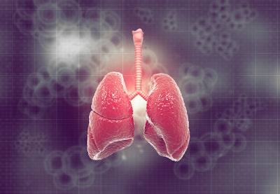Graphic showing a pair of human lungs