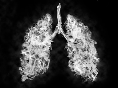 Graphic of smoke in the shape of lungs.