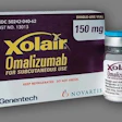 Picture of Xolair medicinal bottle and box.
