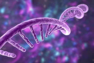 Molecule of mRNA, 3D illustration.