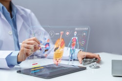 Doctor Analyzing Lungs on Virtual Screen.