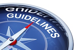 3D rendering of a compass with the word guidelines.