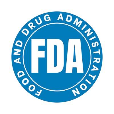A blue circle with FDA (Food and Drug Administration) printed on it.