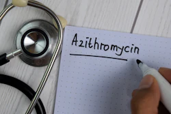 This is a picture of a stethoscope and a prescription pad with the drug azithromycin written on it.
