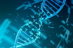 3D concept of DNA disorder or genetic mutation.