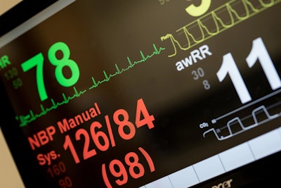 Image of a monitor showing patient vital signs.