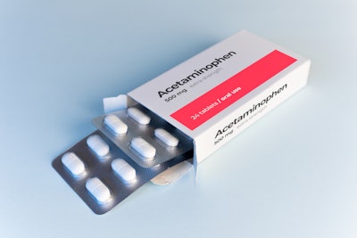 Box of acetaminophen pills.