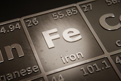 This is a black and white photo of the periodic table with a focus on iron (FE).
