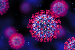 Abstract image of COVID-19 virus cell.