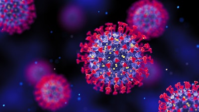 Abstract image of COVID-19 virus cell.