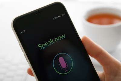 Image of mobile phone with a recording app open.