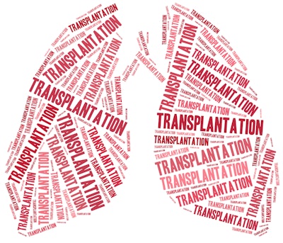 Lung transplantation word cloud illustration