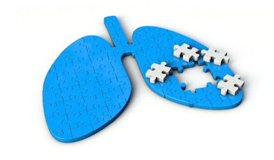 Image of a puzzle in the shape of lungs with several pieces removed.