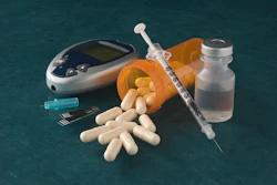 Picture of various diabetes drugs and monitoring device.