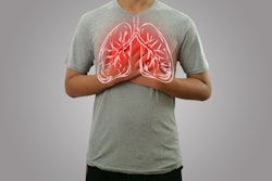 Image of man standing with graphic of exacerbated lungs superimposed on his chest.