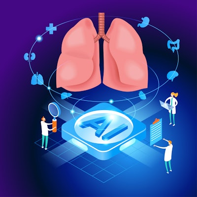 Medical diagnostics of lungs. Modern treatment future medicine. Innovative health care analysis of AI technology.