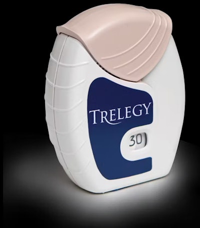Image of Trelegy inhaler for COPD.