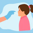Medical professional performing nasal or COVID-19 test on a person