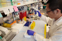 A researcher at work inside the laboratory of Ankit Bharat, MBSS.