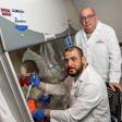 Yassine Sassi (standing), associate professor at the Fralin Biomedical Research Institute at VTC, and Aymen Halouani, first author of the study.