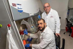Yassine Sassi (standing), associate professor at the Fralin Biomedical Research Institute at VTC, and Aymen Halouani, first author of the study.